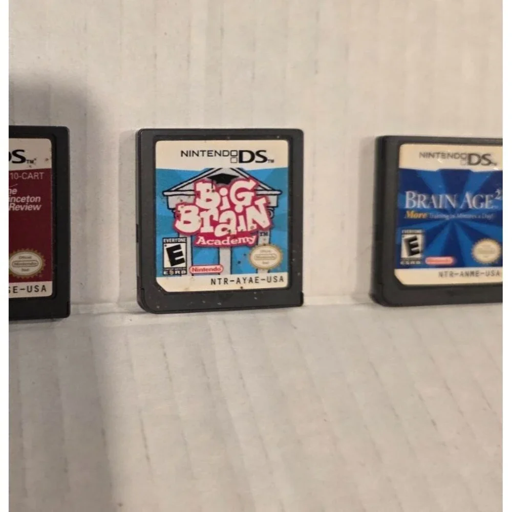 Nintendo DS Game Lot Brain Age (1 and 2), Big Brain Academy, SAT Coach Tested